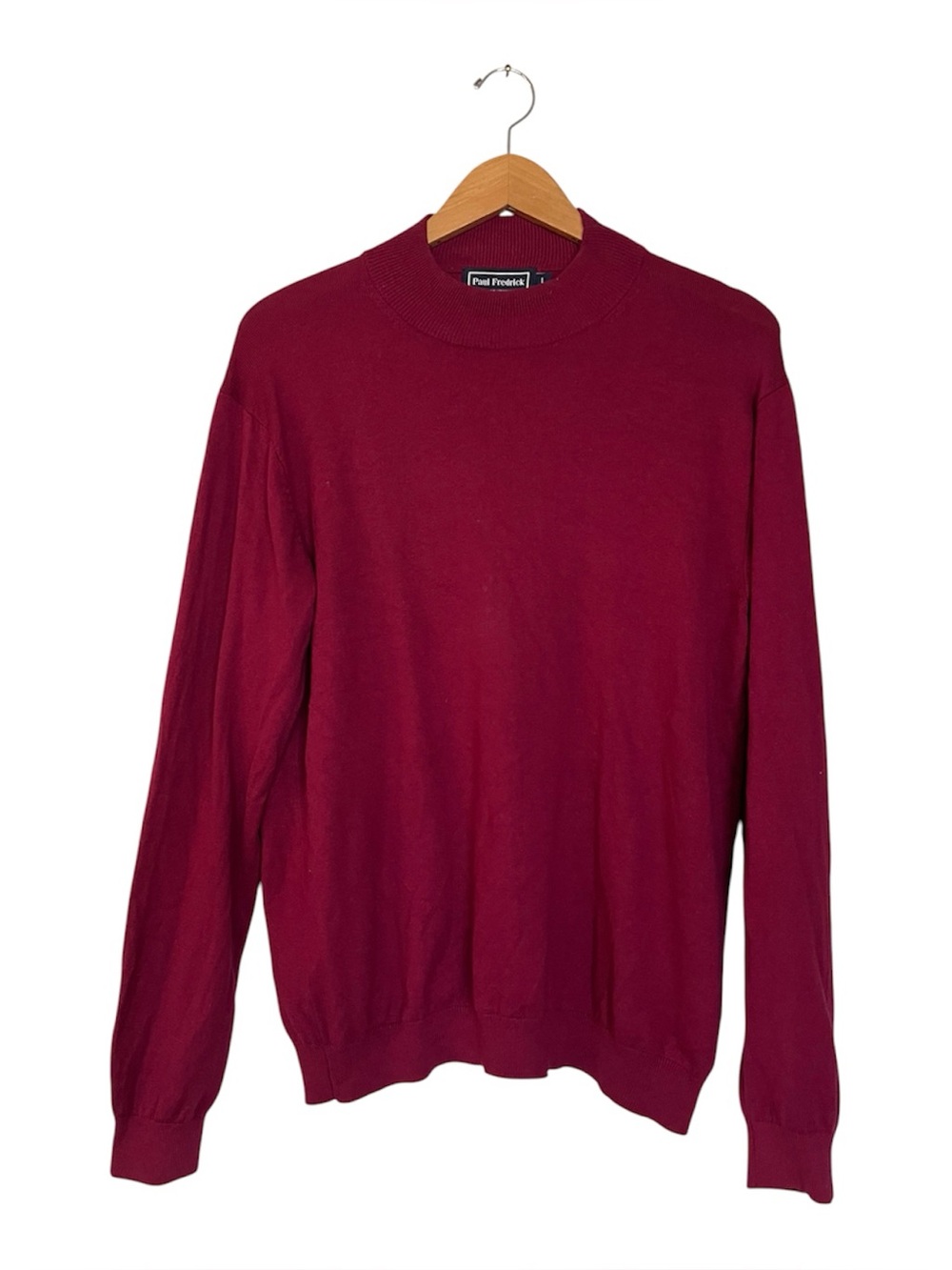 Paul Frederick Moc Neck Lightweight Sweater Silk Cotton Cashmere Men’s Large